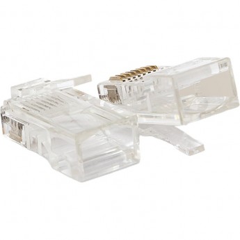 Коннектор EKF RJ-45 TERACOM PRO неэкранированный 8P8C 30мкд Cat.5E универсальный (упак.10шт)
