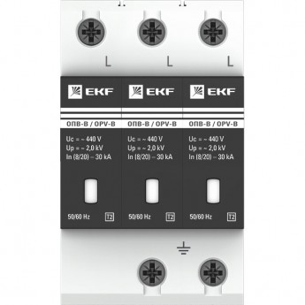 Ограничитель импульсных напряжений EKF PROXIMA ОПВ-B/3P In 30кА 400В с сигн.