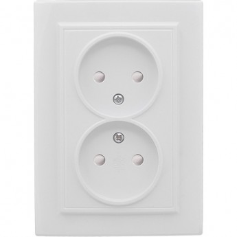 Розетка 2-местная EKF BASIC МИНСК СП без заземления 10А белая с защ. штор.