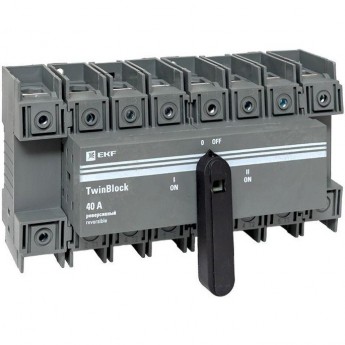 Рубильник EKF 40A 4P реверсивный c рукояткой для прямой установки TwinBlock