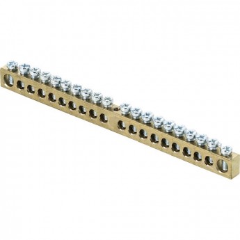 Шина EKF PROXIMA PEN "ноль-земля" 6х9мм 20 отверстий латунь крепеж по центру