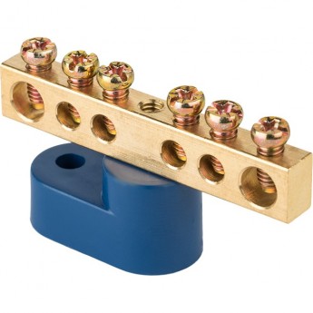 Шина EKF PROXIMA PEN "ноль-земля" 6x9мм 6 отверстий латунь крепеж по центру