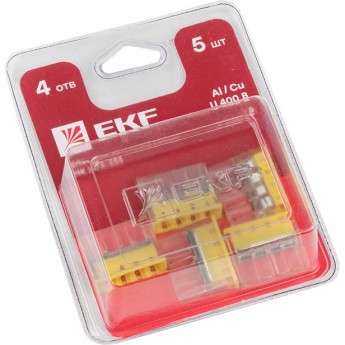 Строительно-монтажная клемма EKF PROXIMA СМК 2273-244 (с пастой) 4 отверстия 0,5-2.5 мм2 блистер (5шт.)