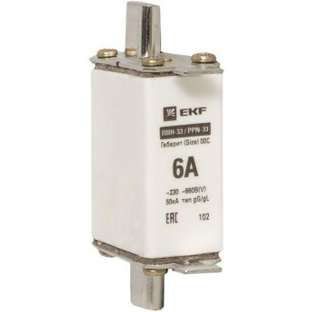 Вставка плавкая EKF ППН-33 6А габарит 00C PROxima fus-33/100/6